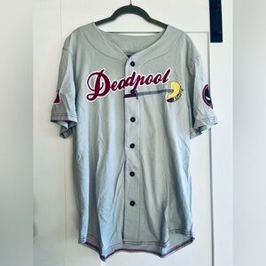Marvel Deadpool Light Gray Baseball Jersey